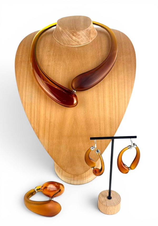 Priscilla - Amber Murano Glass Parure "Giosse"