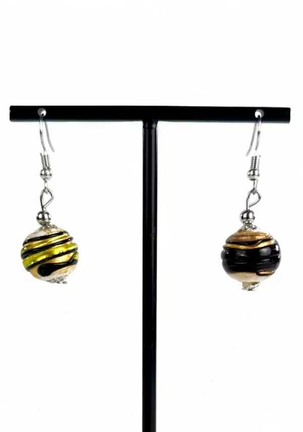 Michelle - Multicolored Murano Glass Earrings With 24-Karat Gold Leaf