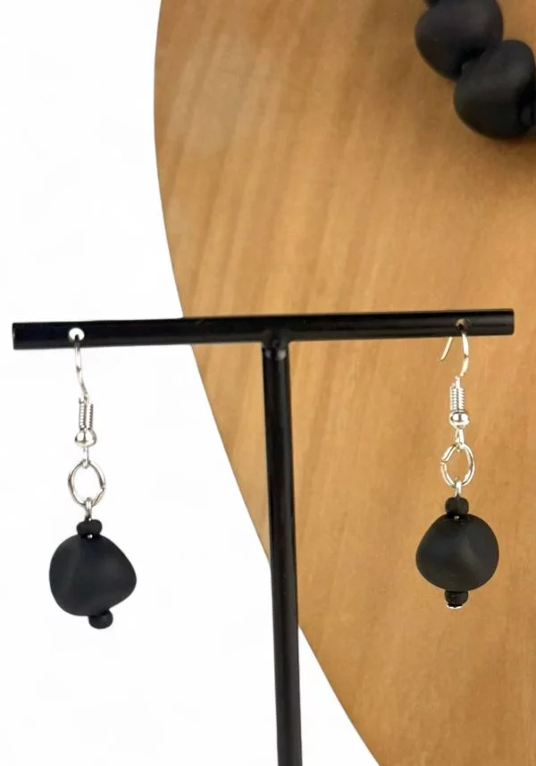 Clara - Black Murano Glass Earrings
