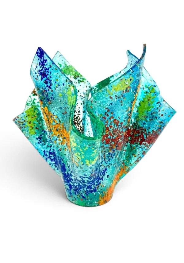 Cartoccio - Light Blue Murano Glass Vase “Fantasy”
