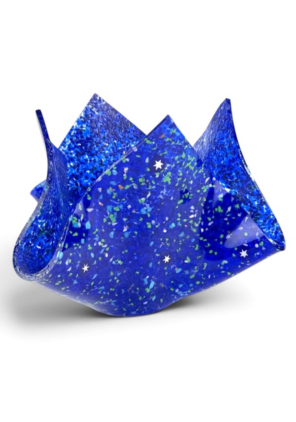 Poteon - Blue Murano Glass Vase “Mixato”