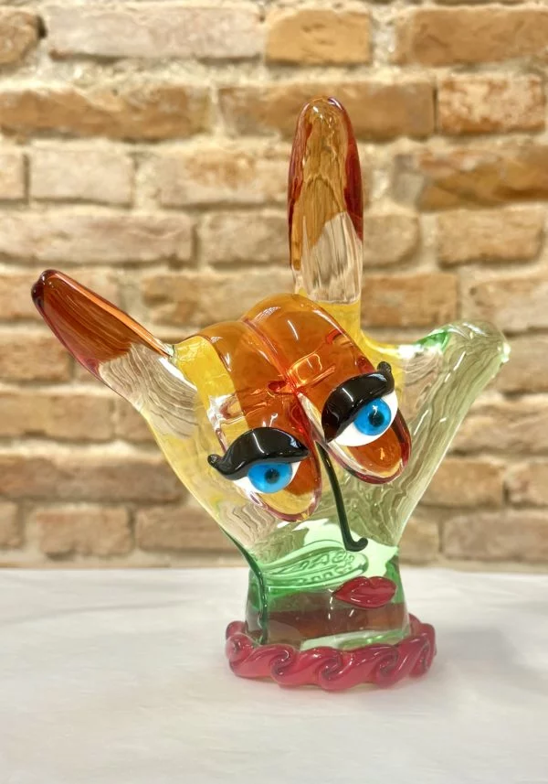 Te Amo - Multicolored Murano Glass Sculpture "Manna"
